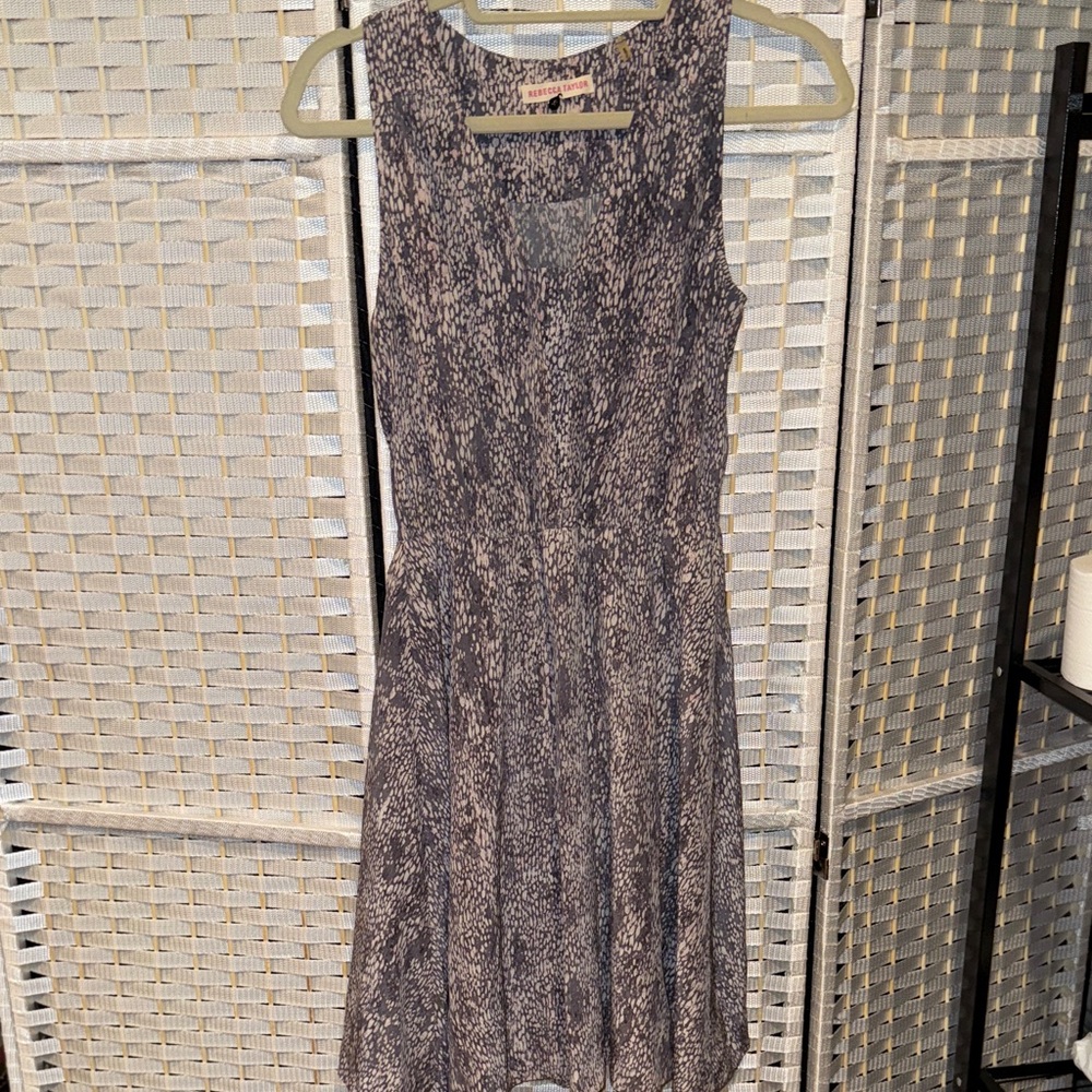 Rebecca Taylor Gray Patterned Midi Dress